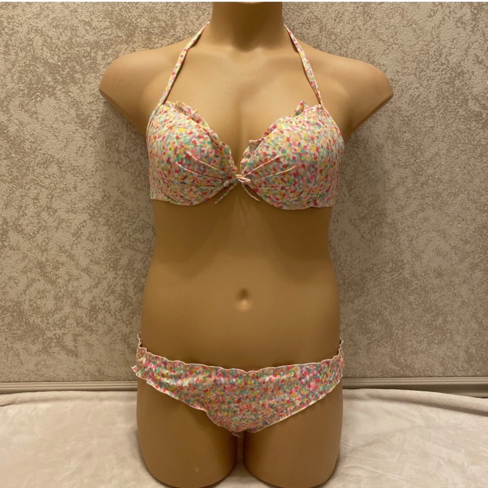 Victoria's Secret Multicolor Confetti Print Bikini